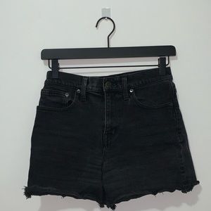 Black denim shorts